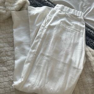 Abercrombie and Fitch White Linen Pants
